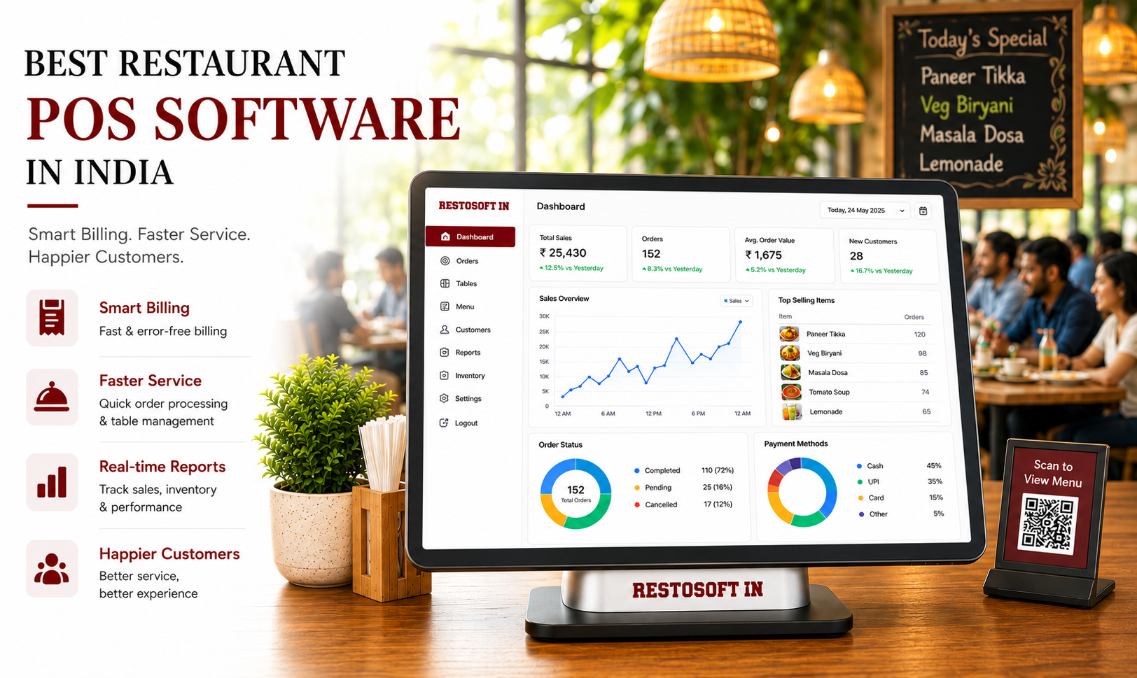 Restaurant POS software for billing, inventory, and restaurant management.