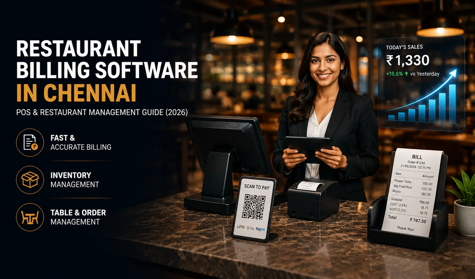 Restaurant POS and billing software in Chennai for inventory and order management