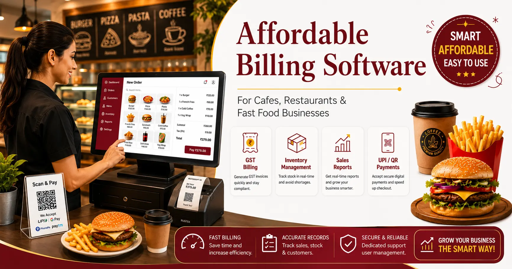 Affordable Billing Software for Cafes, Restaurants & Fast Food Businesses