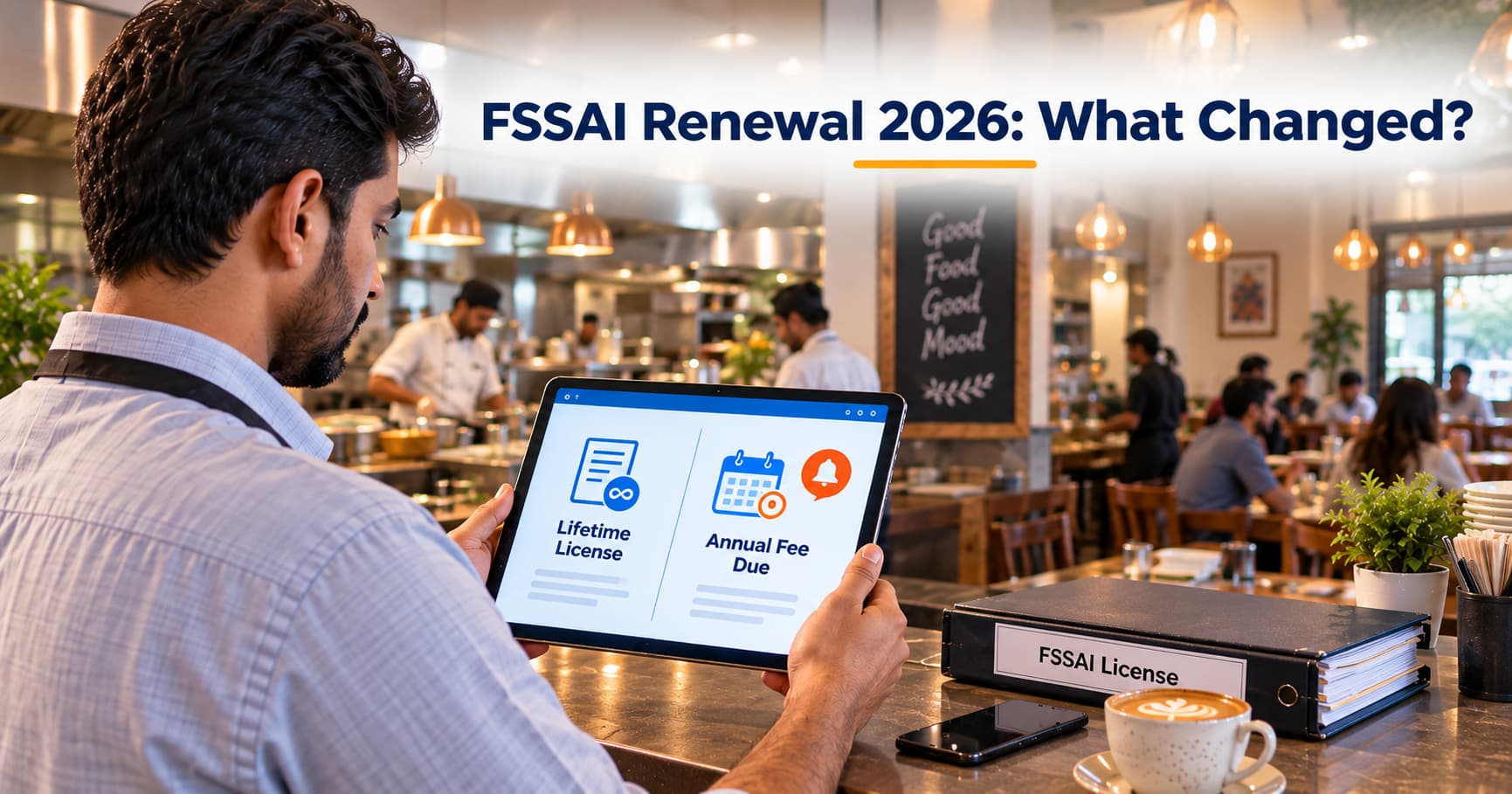 FSSAI license renewal changes in 2026 with lifetime validity and annual fee requirements for restaurants