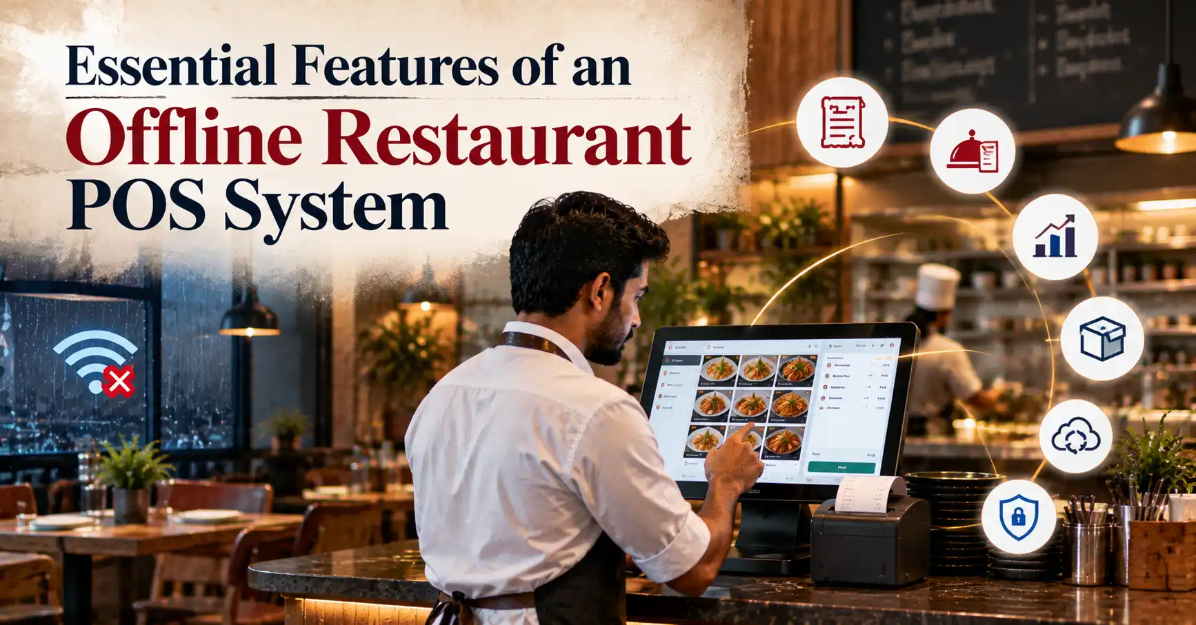 Restaurant staff using offline restaurant POS billing software to manage orders and process bills