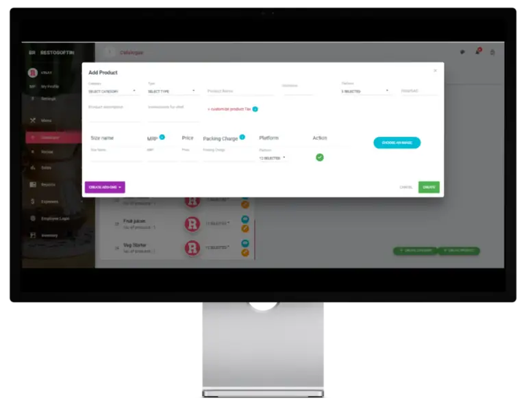Menu management page image 1