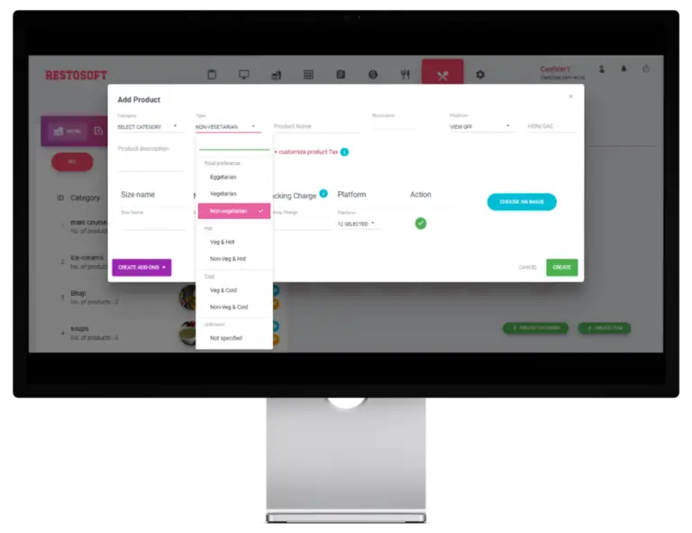 Menu management page image 4